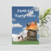 キッズバースデーパーティーギニアピッグマッシュルームハウス 招待状 (スタンド正面)