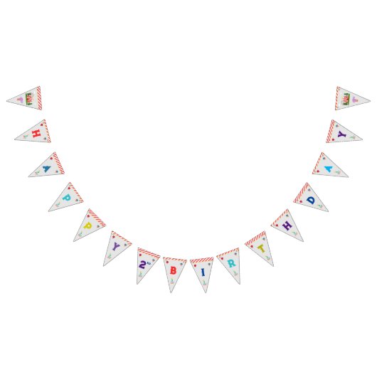 キッズバースデーパーティーサーカスカーニバルテーマ バンティングフラッグ (全)