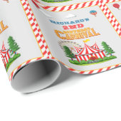 キッズバースデーパーティーサーカスカーニバルテーマ ラッピングペーパー (ロールコーナー)