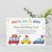 キッズバースデーパーティーパレードでドライブ 招待状 (スタンド正面)