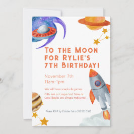 キッズバースデーパーティー招待状宇宙テーマ 招待状