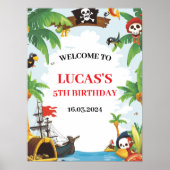 キッズパイレーツシップアホイマテイ誕生日ウェルカム ポスター (正面)