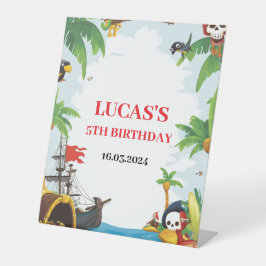 キッズパイレーツシップアホイマテイ誕生日ウェルカム 台座サイン