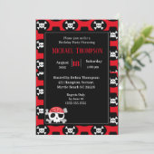 キッズパイレーツスカル誕生日招待状 招待状 (スタンド正面)