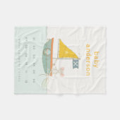 キッズパイレーツマウスセイボートモノグラムベビーマイルストーン フリースブランケット (正面(横))