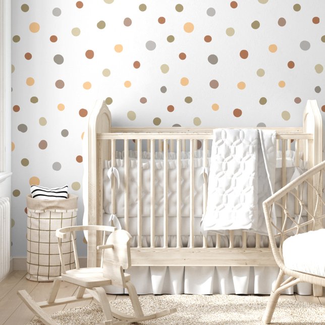 キッズパステルお洒落水玉模様パターン 壁紙 (Whimsical Modern Kids Pastel Polka Dot Pattern Wallpaper)
