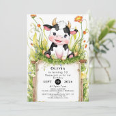 キッズパステルカウー誕生日 招待状 (スタンド正面)