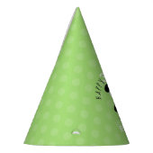 キッズパパーソナライズされたンダかわいい誕生日グリーン パーティーハット (左)