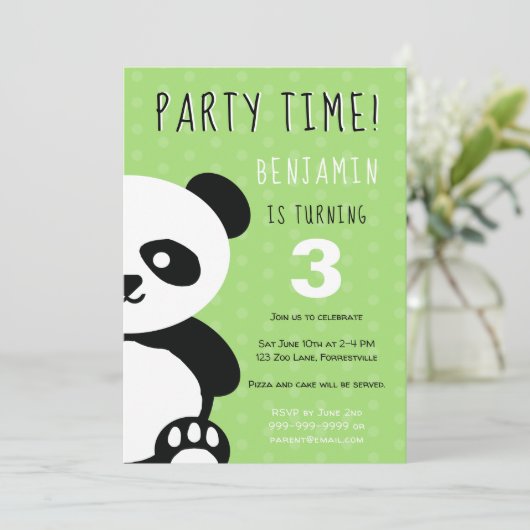 キッズパパーソナライズされたンダかわいい誕生日招待状 招待状 (スタンド正面)