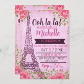 キッズパリバースデーパーティーカスタム 招待状 (正面/裏面)