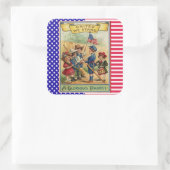 キッズパレード7月4日愛国国旗 スクエアシール (バッグ)