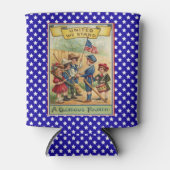 キッズパレード7月4日愛国国旗 缶クーラー (正面)