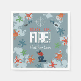 キッズパントカラフルボールボーイズ誕生日パーティー スタンダードカクテルナプキン