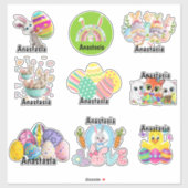 キッズパーソナライズされたイースターカスタムカットビニールシール シール (シート)