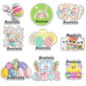 キッズパーソナライズされたイースターカスタムカットビニールシール シール (正面)