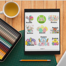 キッズパーソナライズされたイースターカスタムカットビニールシール