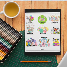 キッズパーソナライズされたイースターカスタムカットビニールシール シール