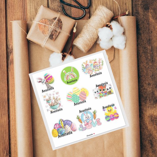 キッズパーソナライズされたイースターカスタムカットビニールシール シール