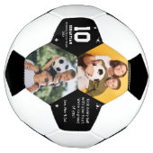 キッズパーソナライズされたサッカーの写真とカスタムメッセージ サッカーボール (回転)