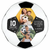 キッズパーソナライズされたサッカーの写真とカスタムメッセージ サッカーボール (正面)