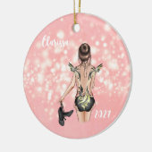 キッズパーソナライズされたタップダンサークリスマスオーナメント セラミックオーナメント (左)