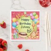キッズパーソナライズされたハッピーバースデー スタンダードランチョンナプキン (インサイチュ)