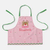 キッズパーソナライズされたフェスティバルトナディースクリスマス エプロン (正面)