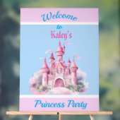 キッズパーソナライズされたプリンセスパーティーウェルカムサイン アクリルサイン (ニュートラル)