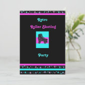 キッズパーソナライズされたレトロローラスケートで滑る招待状 招待状 (スタンド正面)