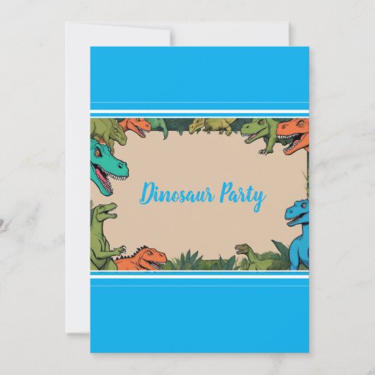 キッズパーソナライズされた恐竜パーティの招待状 招待状 (正面)