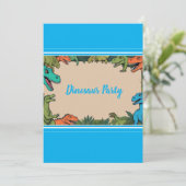 キッズパーソナライズされた恐竜パーティの招待状 招待状 (スタンド正面)