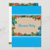 キッズパーソナライズされた恐竜パーティの招待状 招待状 (正面/裏面)