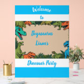 キッズパーソナライズされた恐竜パーティーウェルカムサイン アクリルサイン (ウェディング)