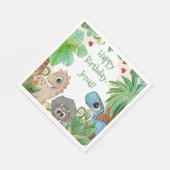 キッズパーソナライズされた恐竜誕生日 スタンダードランチョンナプキン (角)