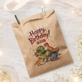 キッズパーソナライズされた恐竜誕生日 フェイバーバッグ (クリップ留めされた状態)