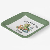 キッズパーソナライズされた恐竜誕生日 ペーパープレート (傾斜あり)