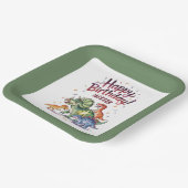 キッズパーソナライズされた恐竜誕生日 ペーパープレート (傾斜あり)