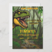 キッズパーソナライズされた恐竜誕生日 招待状 (正面)