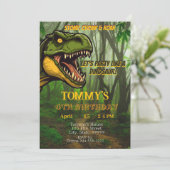 キッズパーソナライズされた恐竜誕生日 招待状 (スタンド正面)