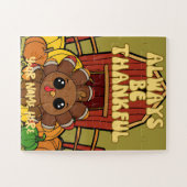 キッズパーソナライズされた感謝祭パズル ジグソーパズル (横)