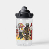 キッズパーソナライズされた未来消防士 ウォーターボトル (背面)