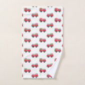 キッズパーソナライズされた消防車 バスタオルセット (ハンドタオル)