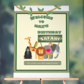キッズパーソナライズされた誕生日サファリウェルカムサイン アクリルサイン (ニュートラル)