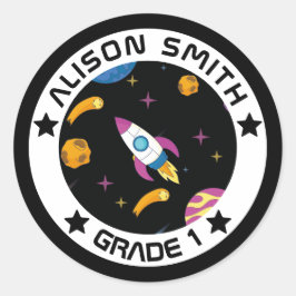 キッズパーソナライズされた銀河系旅行 ラウンドシール