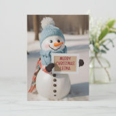 キッズパーソナライズされた雪だるまグリーティングノベルティ シーズンカード (スタンド正面)