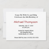 キッズパーソナライズされた飛行機招待状 招待状 (裏面)