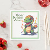 キッズパーソナライズDino誕生日 スタンダードランチョンナプキン (インサイチュ)