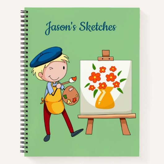 キッズパーソナルスケッチ緩和曲線ノートブック ノートブック (正面)