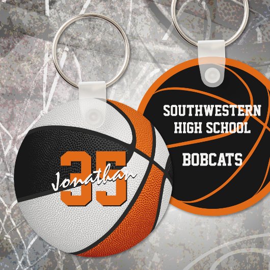 キッズパーティーはブラックオレンジ色のバスケットボールを好む キーホルダー