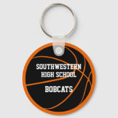 キッズパーティーはブラックオレンジ色のバスケットボールを好む キーホルダー (裏面)